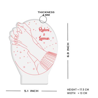 Couple Hands With Custom Name Night Lamp